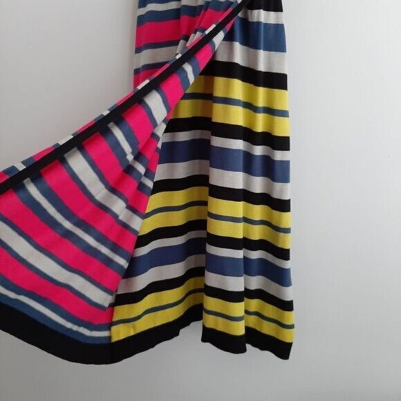 BCBG MAXAZRIA Elia Surplice Faux Wrap Fine Knit Stripe V-Neck Dress Sz S - Picture 9 of 16